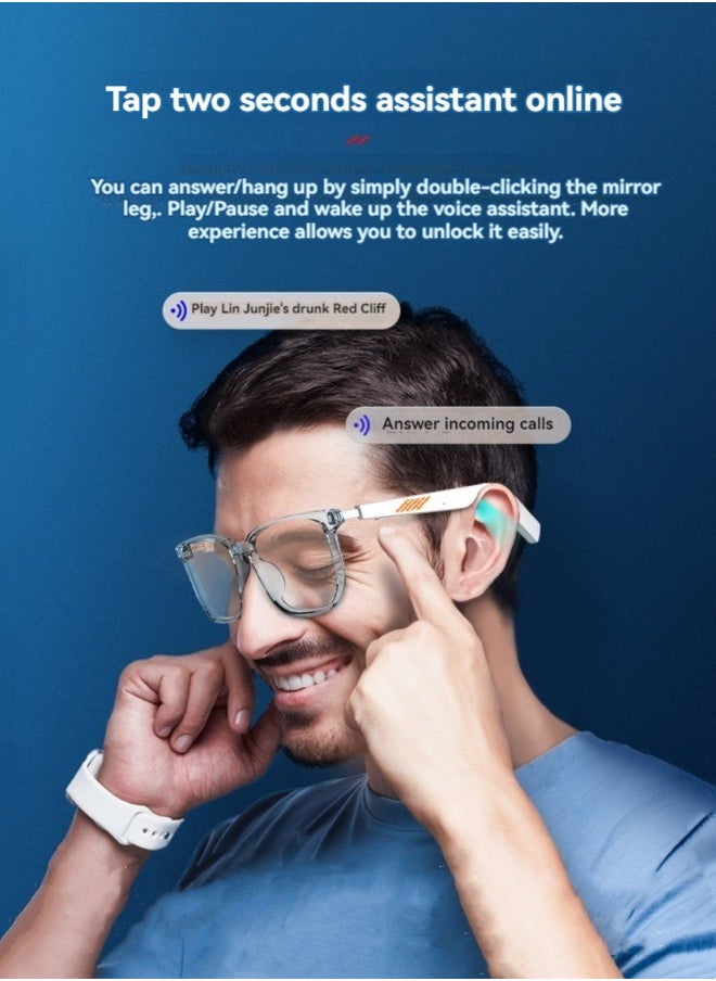 M MIAOYAN - New touch-hearing Bluetooth headset glasses smart glasses TWS interchangeable lenses for calls and music AI wireless anti-blue light headset glasses - Image 1