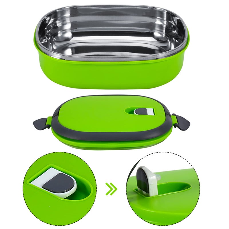 Raguso Thermal Food Box Container Green Insulated Food Container 1 Layer Insulation Box Stainless Steel Insulation Box Portable Lunch Containers for Home - Image 5