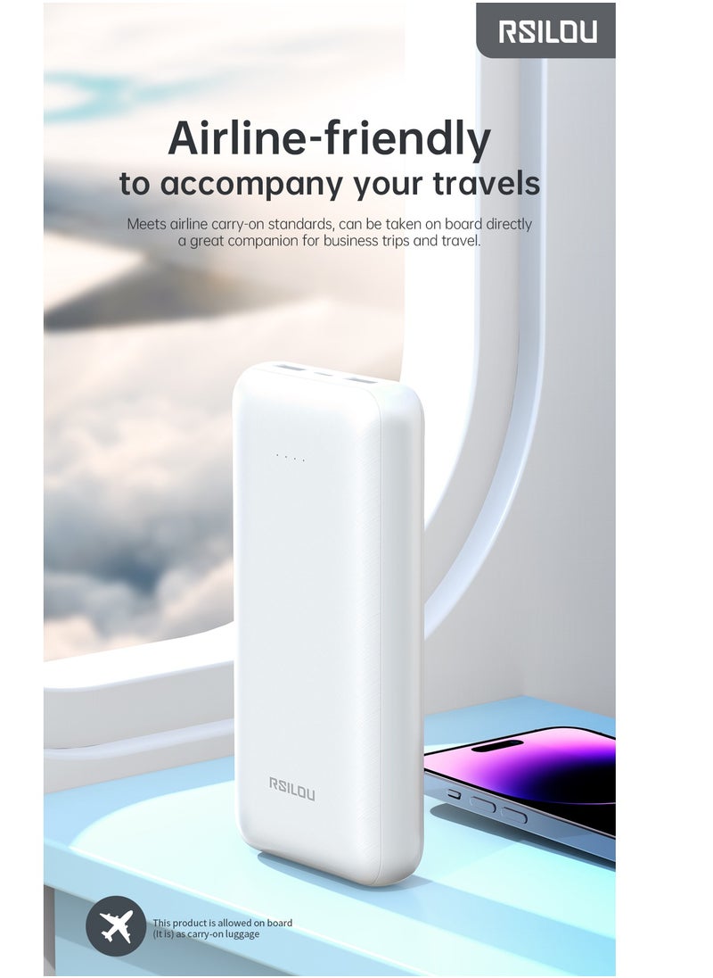 rsilou - DN11 10000mAh Capacity Power Bank, 37W total max Dual-Port Fast Charging, Smart Identification, Compact and Portable, Advanced Safety, 2 USB-A ports out and 1 USC-C in, Advanced Safety Features - Image 1