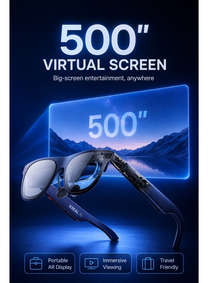 XREAL 1S AR Glasses With 500-Inch Virtual Screen, Real 3D Immersive Display, Bose Audio, 3.0 Spatial Sound Field, Eye Comfort, USB-C Plug & Play, Compatible With Phone Tablet Laptop Game Console - Image 2