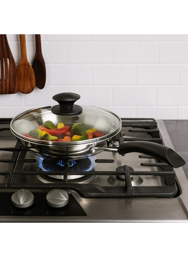 Alda Stainless Steel Triply Bueno Frying Pan with Induction & Gas Friendly Base | PFOA & Toxin Free | Scratch Resistant & Metal Spoon Friendly - 20 Cm - Image 4