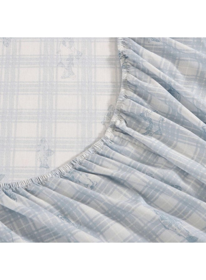 Eddie Bauer - Queen Sheets, Cotton Percale Bedding Set, Crisp & Cool Home Decor (Methow Plaid Blue, Queen) - Image 5