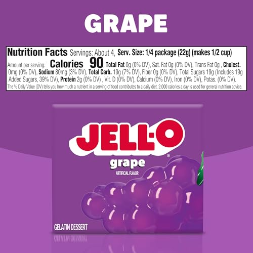 Jell-O JellO Grape Gelatin Dessert Mix 3 oz Box - Image 5