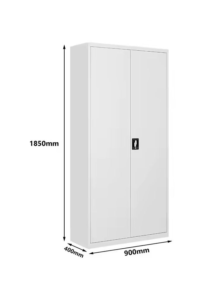 Protector Office Cabinet Lockable 2-Door Floor Cabinet Storage with 4 Adjustable Shelves  Freestanding Metal File Cabinet  Gray Steel  - Image 1