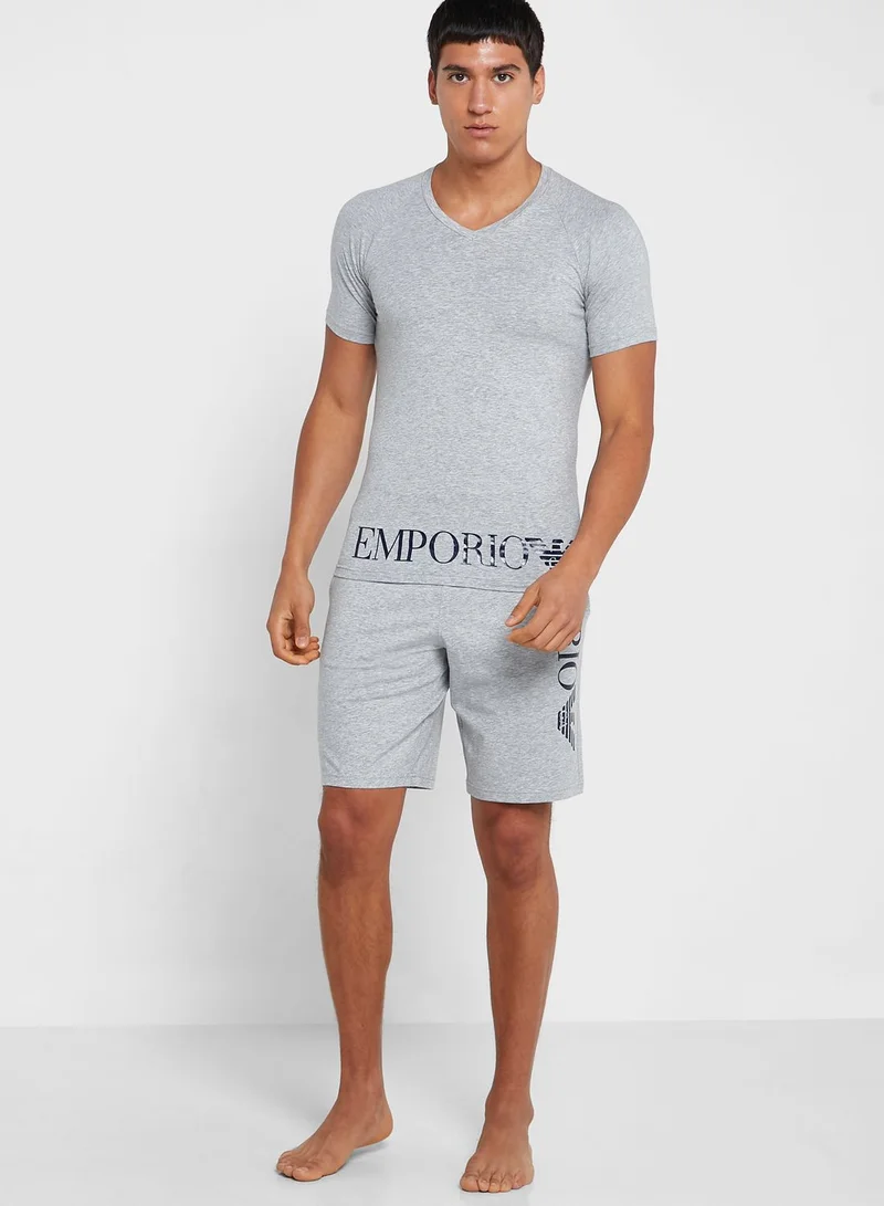 EMPORIO ARMANI Logo V-Neck T-Shirt