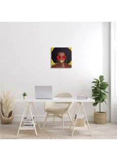 Stupell Industries Modern Glamour Pop Cosmetic Female Portrait Bold Lips Canvas Wall Art, 17 x 17, Brown  - Image 2