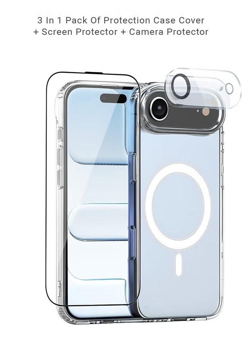 iPhone 17 Air Case Clear Magsafe Ultra Thin Cover Anti-Yellowing Magnetic Cases with Screen Protector and Camera Lens Protector, Full Coverage Set for Apple iPhone 17 Air 6.5 inch - Image 1