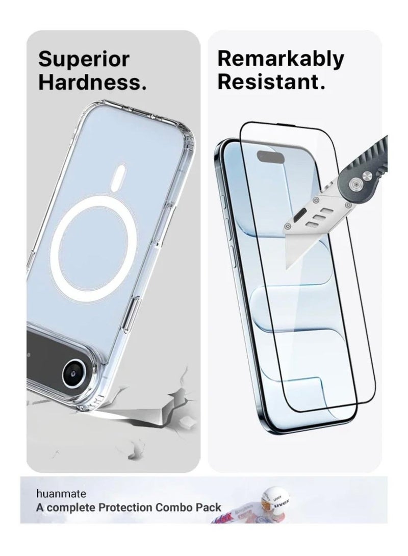 iPhone 17 Air Case Clear Magsafe Ultra Thin Cover Anti-Yellowing Magnetic Cases with Screen Protector and Camera Lens Protector, Full Coverage Set for Apple iPhone 17 Air 6.5 inch - Image 5