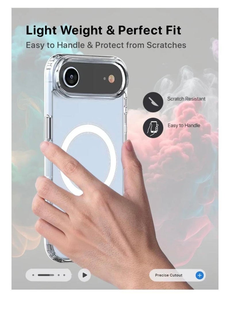 iPhone 17 Air Case Clear Magsafe Ultra Thin Cover Anti-Yellowing Magnetic Cases with Screen Protector and Camera Lens Protector, Full Coverage Set for Apple iPhone 17 Air 6.5 inch - Image 3