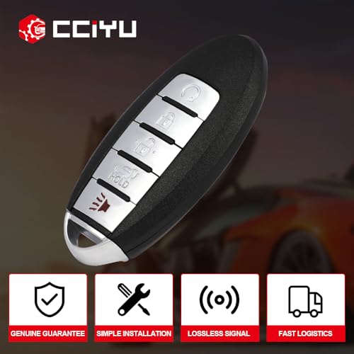 cciyu S180144308 X 1 Remote Uncut Ignition Key fob 5 Buttons Keyless Entry Remote Fob 433 MHZ 4A Chips for SUV 15 16 17 18 for N issan Murano Pathfinder with FCC KR5S180144014 7812D-S180204 - Image 3