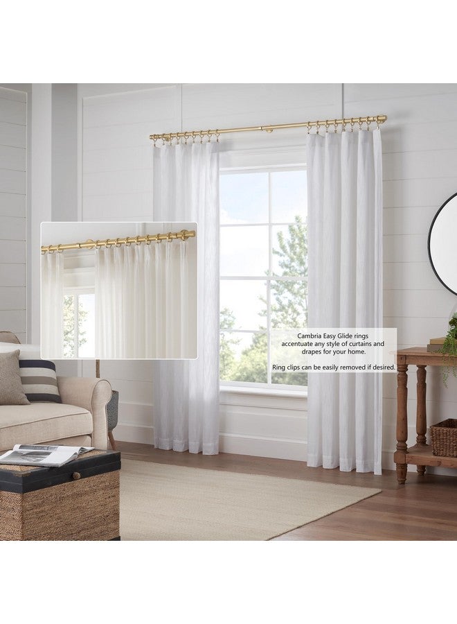 MODE MODE Cambria Designer Series - Premium Easy Glide 18 Count Curtain Rings - Metal with Smooth, Quiet Nylon Inserts with Clips - 2 inch Diameter (1-5/8 inch Inside Diameter) - Brushed Gold  - Image 5