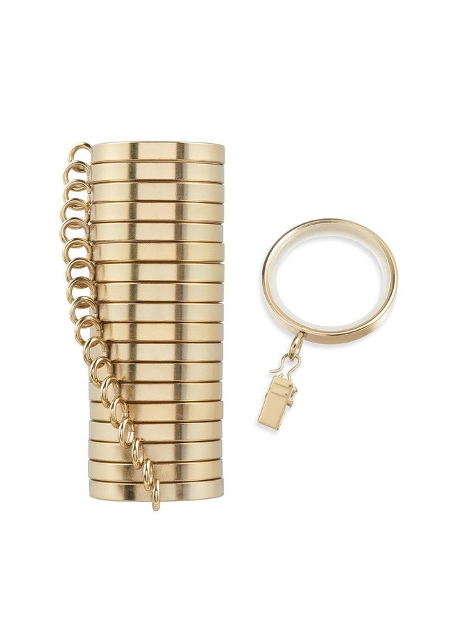 MODE MODE Cambria Designer Series - Premium Easy Glide 18 Count Curtain Rings - Metal with Smooth, Quiet Nylon Inserts with Clips - 2 inch Diameter (1-5/8 inch Inside Diameter) - Brushed Gold  - Image 1