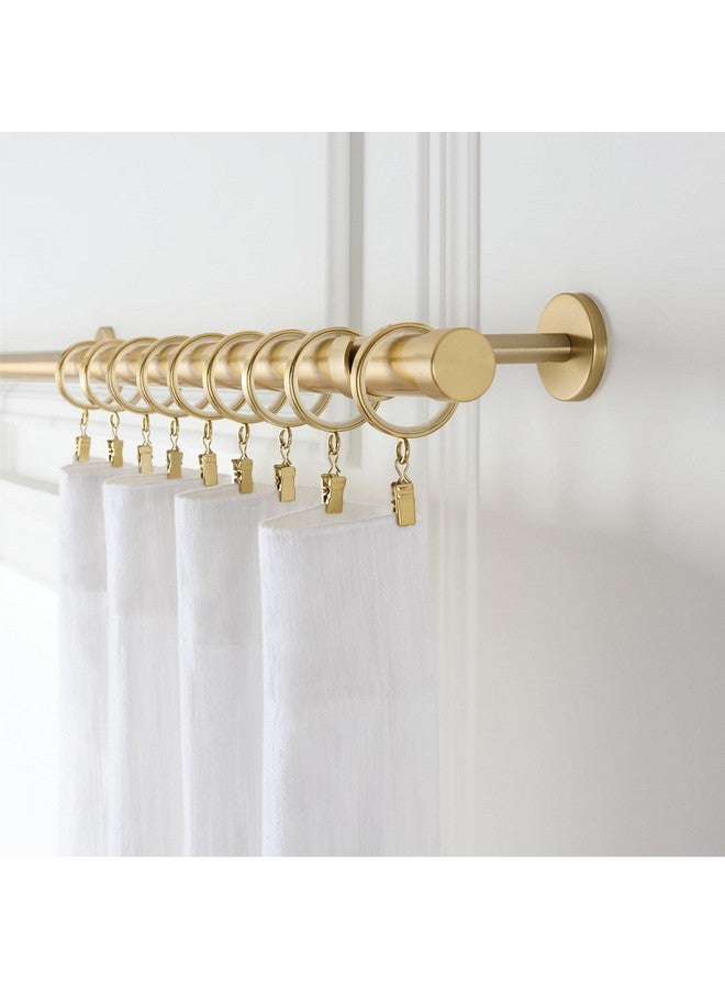 MODE MODE Cambria Designer Series - Premium Easy Glide 18 Count Curtain Rings - Metal with Smooth, Quiet Nylon Inserts with Clips - 2 inch Diameter (1-5/8 inch Inside Diameter) - Brushed Gold  - Image 2