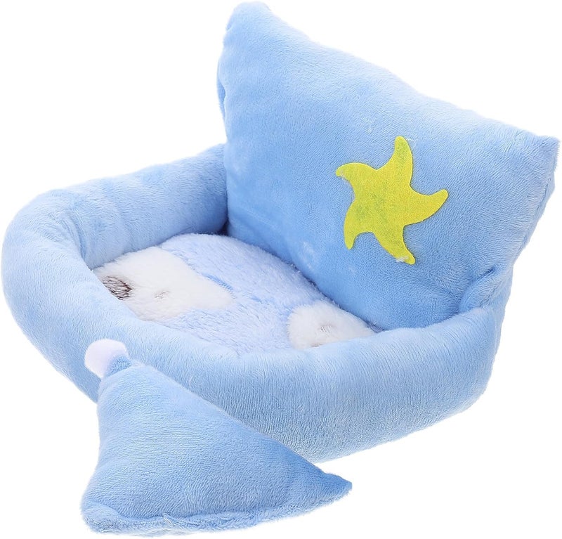 Guinea Pig Plush Nest Small Pet Sleeping Bed Warm Hamster Winter Bed Soft Cotton Pet Sleeping Nest Blue S for Sugar Gliders and Hamsters - Image 1