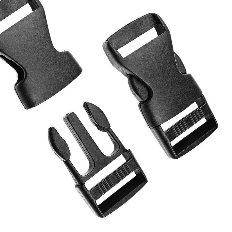 DIY Crafts DIY DIYC10389 Crafts 15 Set Plastic 1 Inch Flat Side Release Buckles and TriGlide Slides with 10 Meter Webbing Black Roll Nylon Webbing Straps Pack of 1 Set Making Luggage Strap  - Image 2