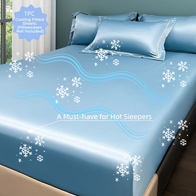 Cooling Mattress Protector for Hot Sleepers King Size 79.92 by 77.95 Inches Breathable Bed Sheet with 360 Degree Elastic King Champagne Anti Wrinkle Fade Shrink Machine Washable - Image 1