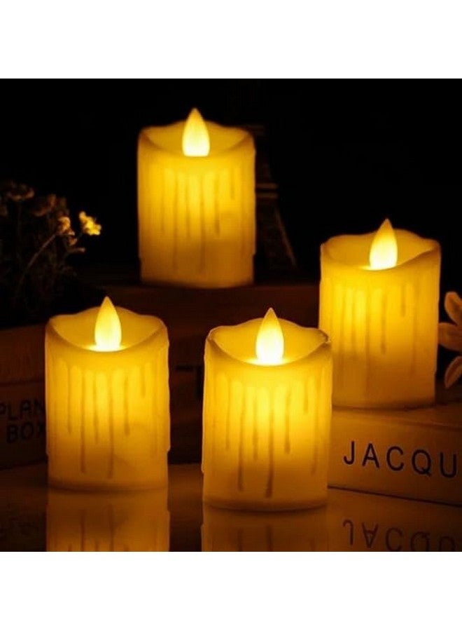 VRB Dec VRB DecTM Dancing Acrylic Candle Flameless & Smokeless Decorative Candles Led Tea Light Candle Perfect for Gifting, Home, Birthday, Diwali, Christmas,Decorative Candles (6 Pcs Flickering Candle)  - Image 1