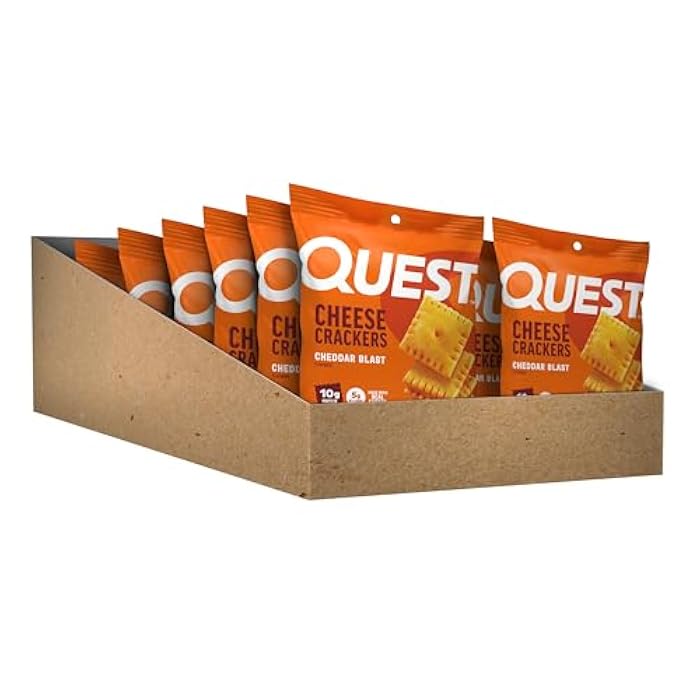 Quest Nutrition Cheese Crackers, Cheddar Blast, 10g Protein, 5g Net Carbs, 1g Sugar, Made with Real Cheese, High Protein Snack, 12 Packs (1.06 oz bags) - Image 3