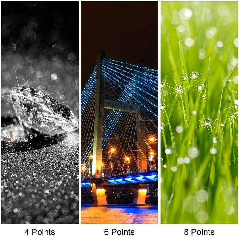 Sedremm 49mm Star Filter 4 Pieces Starburst Lens Filter(4 Points,6 Points,8 Points,12 Points) with Centre Pinch Lens Cap for Canon Nikon Sony Olympus Pentax and Other DSLR Cameras + 4 Slot Filter Pouch - Image 4