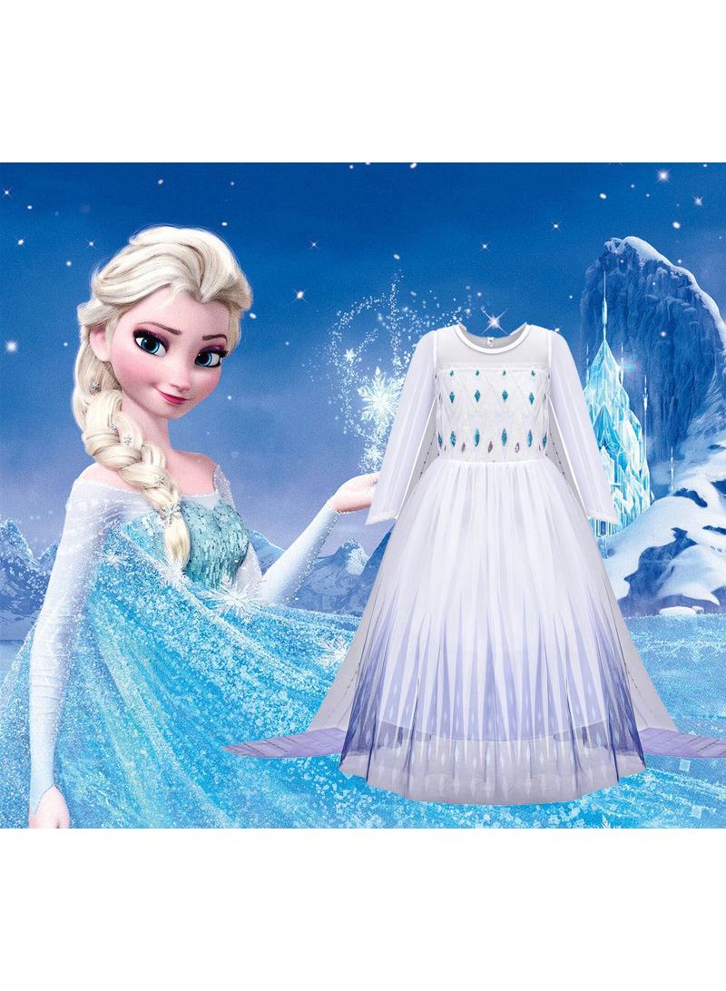 عام الجنية الأميرة إلسا المجمدة التنفس موضوع الطرف ديلوكس طبعة يتوهم اللباس لعب دور الملابس والاكسسوارات هدية عيد ميلاد فتاة - Image 3