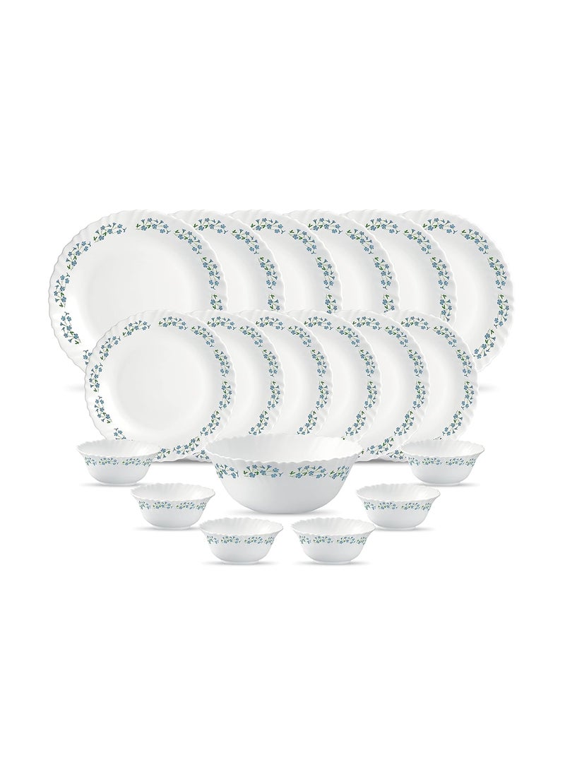 La Opala - La Opala Diva, Classique Collection, Opal Glass Dinner Set 19 pcs, Lavender Dew, White - Image 1