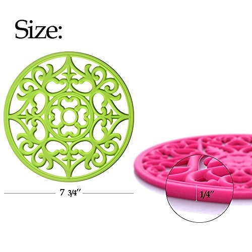 ME.FAN Trivets for Dishes/Pots/Pans, 3 Pcs Silicone Mats, Flexible/Durable/Non Slip Hot Pads to Protect Table and Counter Top (Black) - Image 3
