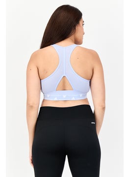 Adidas Women Brand Logo Padded Sports Bra, Light Blue  - Image 3