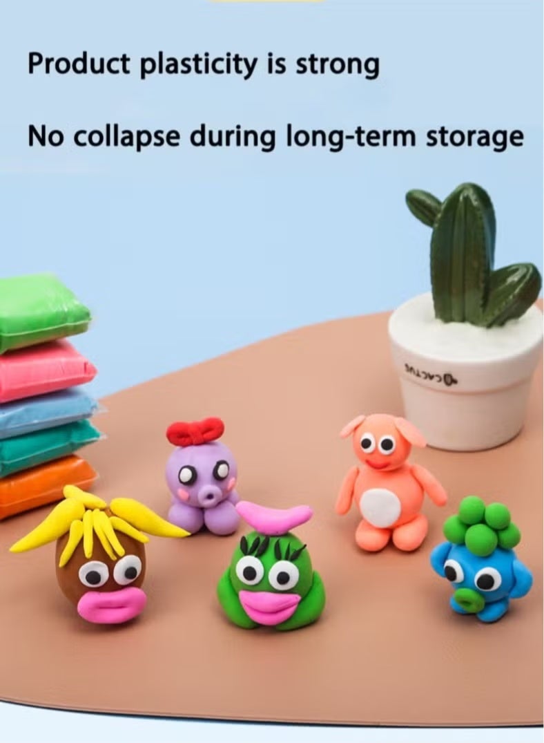 متجر 7 طقم صلصال زغبي منفوش ملون للأطفال – 12 قطعة مع أدوات تشكيل بلاستيكية، آمن وممتع للتعلم واللعب الإبداعي - Image 2