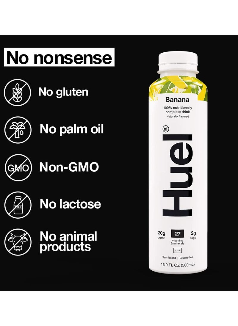 HUELE - Huel Complete Meal Protein Milkshake Banana Flavor 500ml Pack of 8 - Image 1
