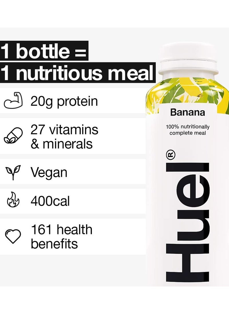 HUELE - Huel Complete Meal Protein Milkshake Banana Flavor 500ml Pack of 8 - Image 1