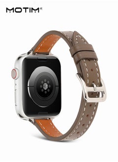 Motim Apple Watch Slim Leather Band, 38mm/40mm/41mm, Top Grain Genuine Leather Wristband, Thin Replacement Strap for iWatch Ultra 2 SE Series 10/9/8/7/6/5/4/3/2/1  - Image 2