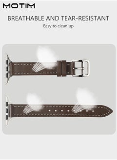 Motim Apple Watch Slim Leather Band, 38mm/40mm/41mm, Top Grain Genuine Leather Wristband, Thin Replacement Strap for iWatch Ultra 2 SE Series 10/9/8/7/6/5/4/3/2/1  - Image 5