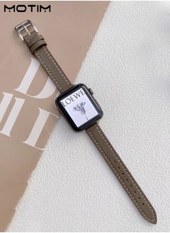 Motim Apple Watch Slim Leather Band, 38mm/40mm/41mm, Top Grain Genuine Leather Wristband, Thin Replacement Strap for iWatch Ultra 2 SE Series 10/9/8/7/6/5/4/3/2/1  - Image 3