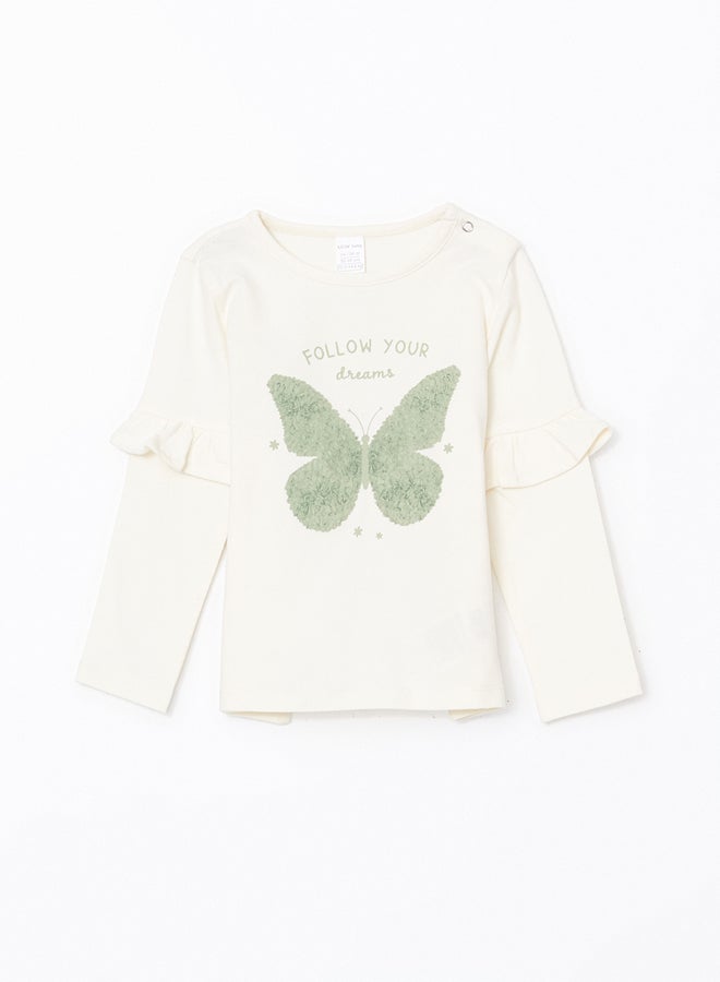 LC WAIKIKI Crew Neck Printed Baby Girl Blouse and Leggings 2 Pack  - Image 2