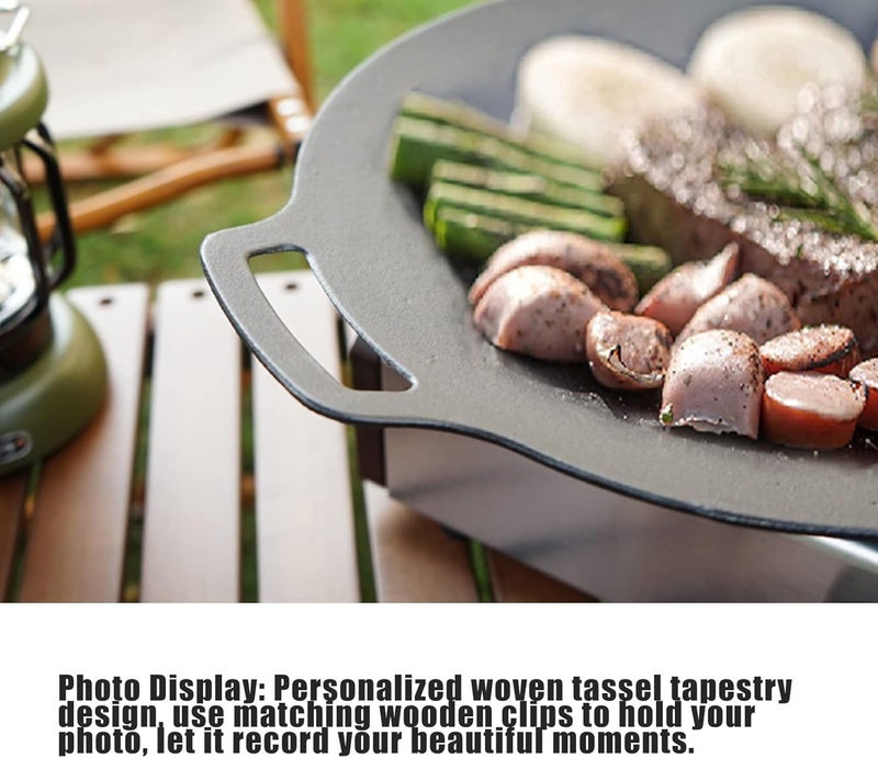 Velaurs Grill Pan, Korean Style Round Stovetop Grill with Handles Nonstick BBQ Grilling Pan Easy to Clean Barbecue Stovetop Plate for Camping, Indoor Outdoor(30CM) - Image 2