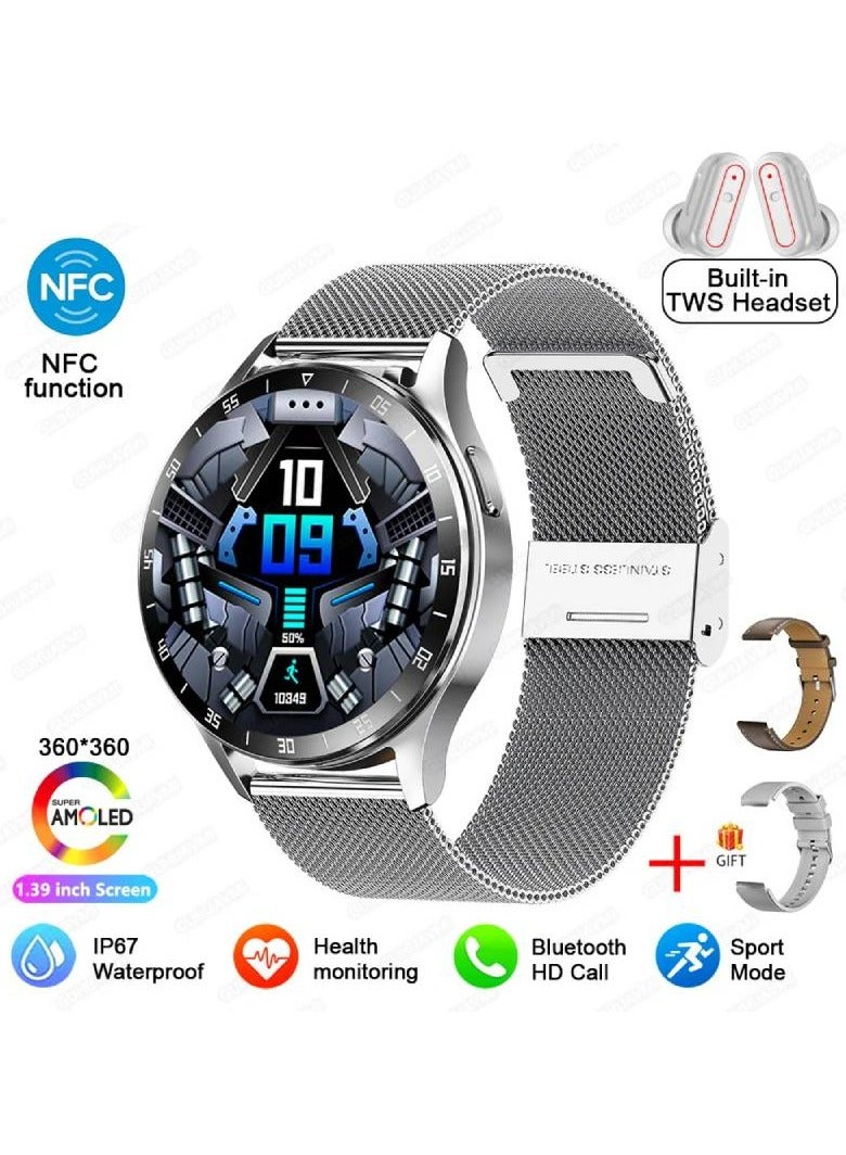 AROAQ Hot selling X10 Bluetooth Headset Smart Watch 2-in-1 1.39 Large Screen TWS Sports Business Bracelet  - Image 1
