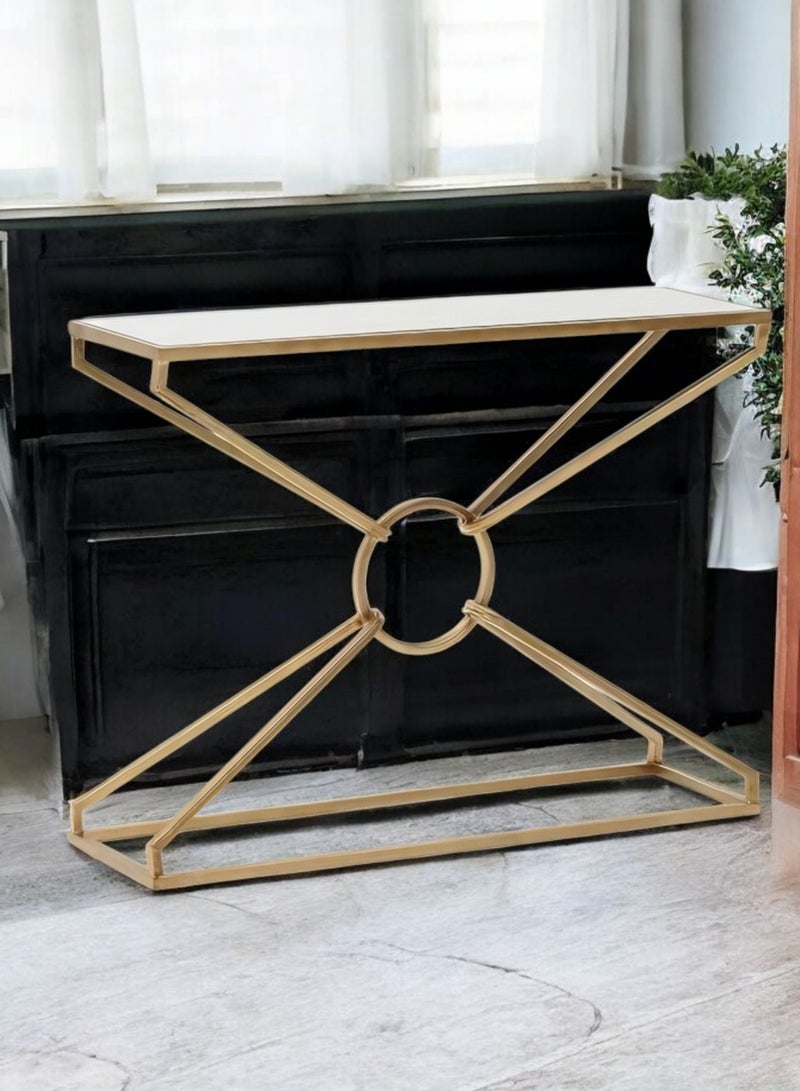 فن بيتك مدخل كلاسيكي مميز بلون ذهبي مع سطح بورسلان أبيض – تصميم فريد بأبعاد 110 سم طول × 100 سم ارتفاع × 30 سم عرض – مثالي للمنازل والمكاتب . - Image 3