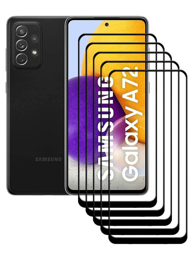 ACLIX 5 Pieces Antistatic ESD Dustproof Premium Quality High Definition Tempered Glass Screen Protector Designed For Samsung Galaxy A72 - Image 1