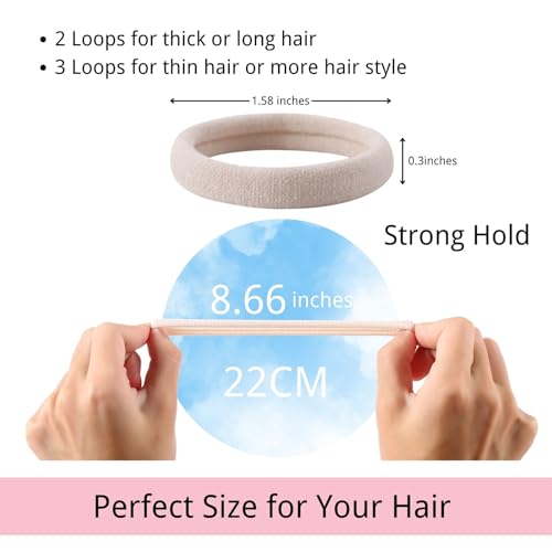 LuSeren 120PCS Soft Hair Ties for Women – No Damage Ouchless Nylon Hair Accessories, Seamless Fabric Ponytail Holders for Daily Use (Natural Colors) - Image 2