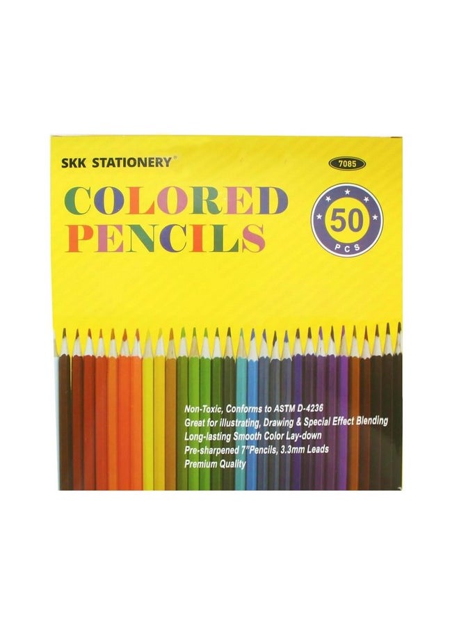 SKKSTATIONERY 50Pcs Colored Pencils,50 Vibrant Colors, Drawing Pencils For Sketch, Arts, Coloring Books, Christmas Halloween Gifts  - Image 2