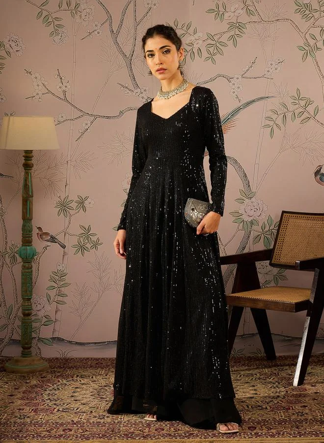 ساسافراس Sassafras Sequins Sweetheart Neck Anarkali Kurta