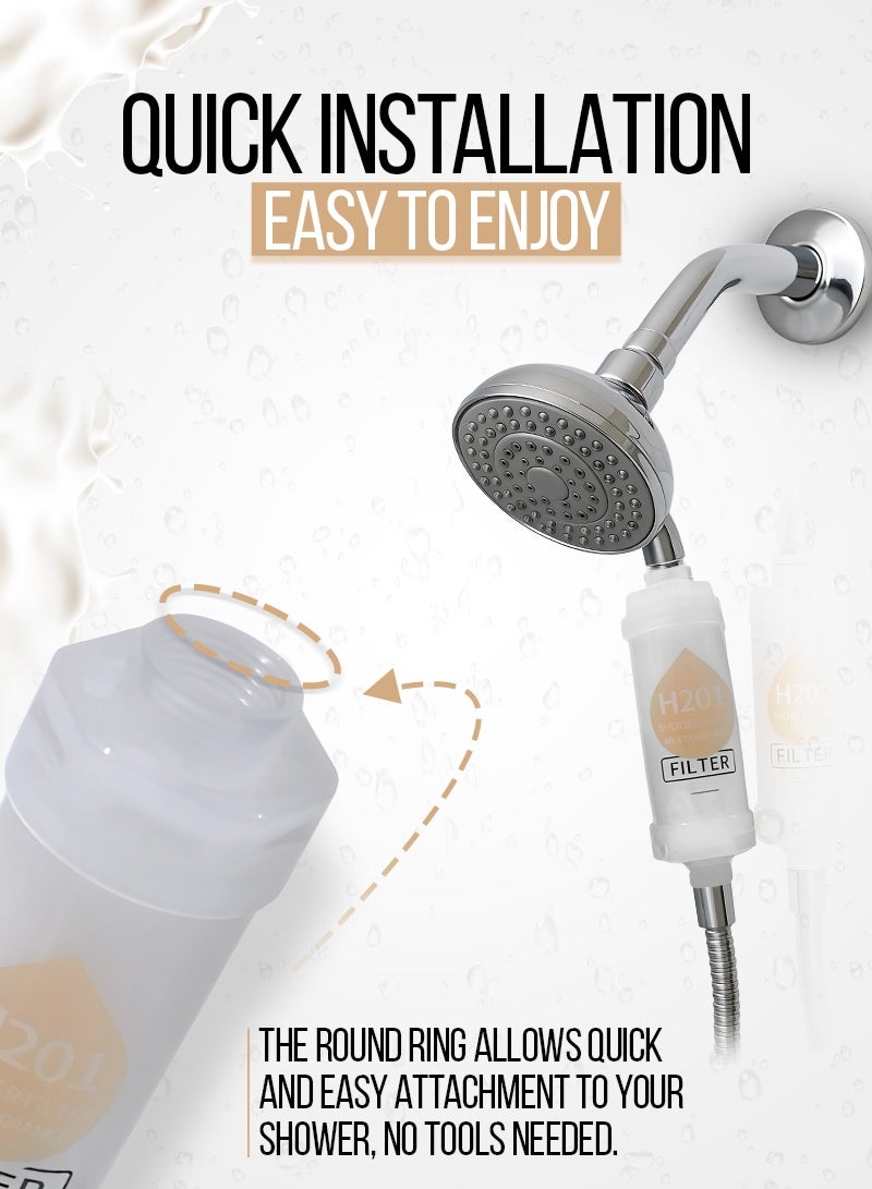 ABJ 2-Pack Vitamin C Shower Filters – Shower Head Water Purifier Cartridge with Aromatherapy Beads, Chlorine & Fluoride Removal, Hard Water Softener (Lavender + Milk) - Image 5