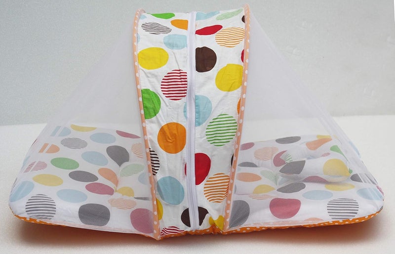 KooKyKooby 100% Cotton Toddler Mosquito and Insect Protection Net/Mattress Orange 70 * 40 cms - Image 3