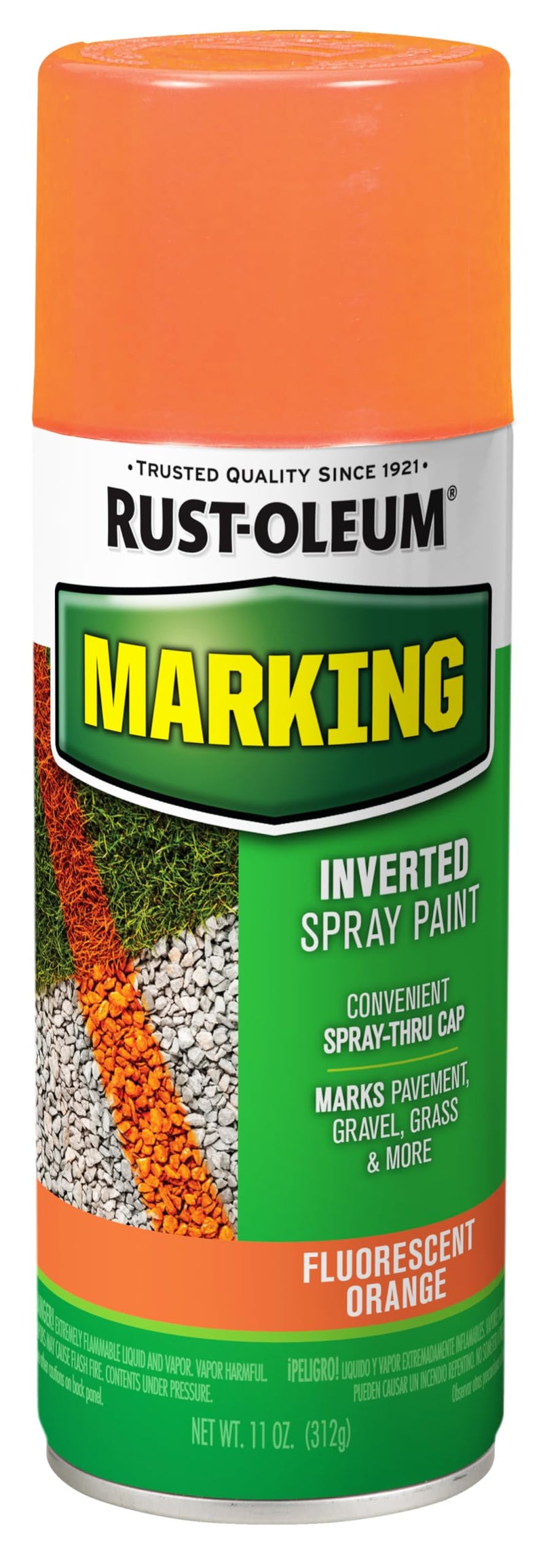 Rust-Oleum 1987830 Specialty Marking Spray Paint, 11 oz, Fluorescent Orange - Image 5