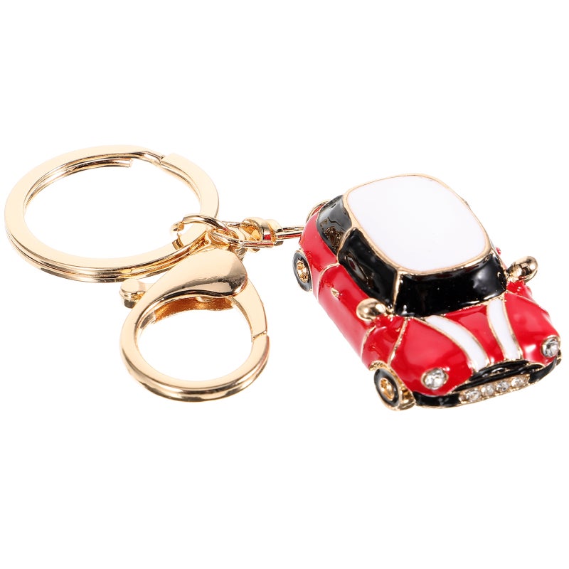 Crystal Rhinestone Metal Car Model Keychains Keyrings Women Handbag Charms Pendant - Image 1