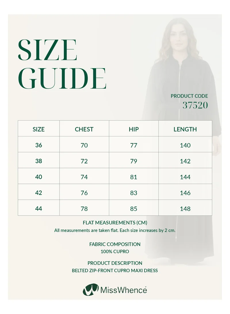 MissWhence  Textured Zip-Front Maxi Coat - Black for Women | Best Price UAE