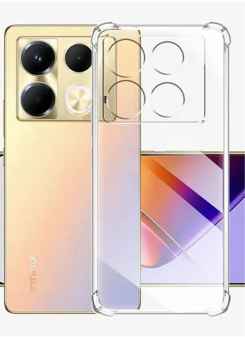 Case Compatible with Infinix Note 40 Pro , Cover Silicone Transparent TPU Gorilla Anti-shock Protector Camera Shockproof Corners - Clear