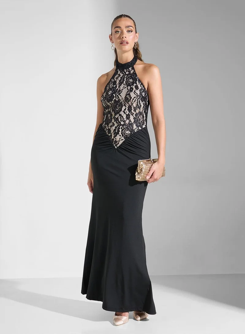Ginger Boutique  Lace Halter Gown Dress for Women | Best Price UAE