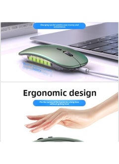 Generic Wireless Bluetooth Mouse Silent Charging Laptop Desktop Computer Office Unlimited Suitable For Lenovo Dell Asus-Specification:Magic Black/wireless Version [silent + Rechargeable] + Aluminum Alloy Mouse Pad  - Image 4