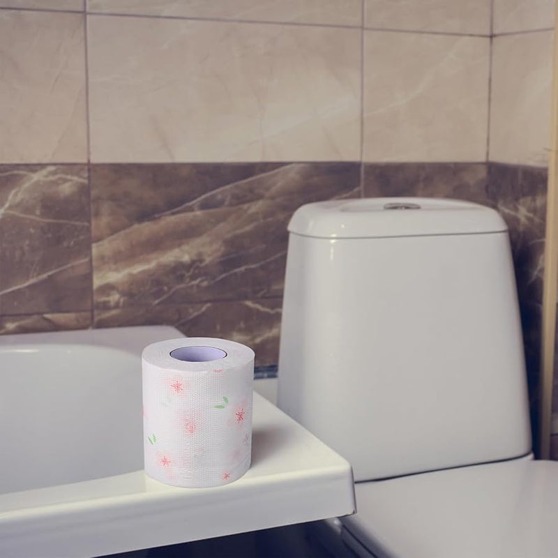 Floral Printed Toilet Paper 4 Rolls Soft Absorbent Bathroom Tissue 12 Ply - Image 4